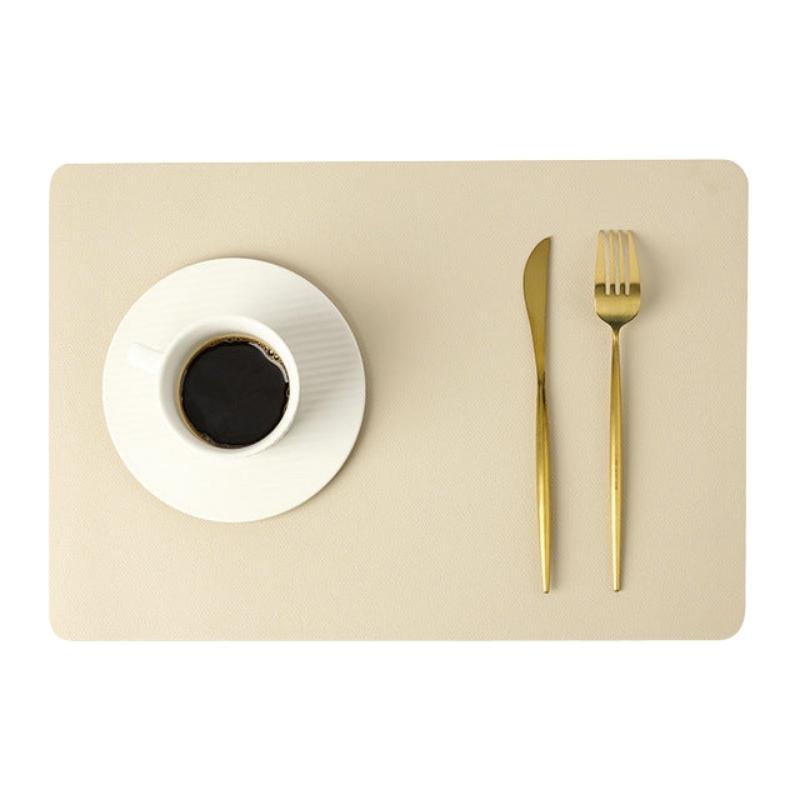 Lisslune | Modern Rectangular Waterproof PU Leather Place Mats