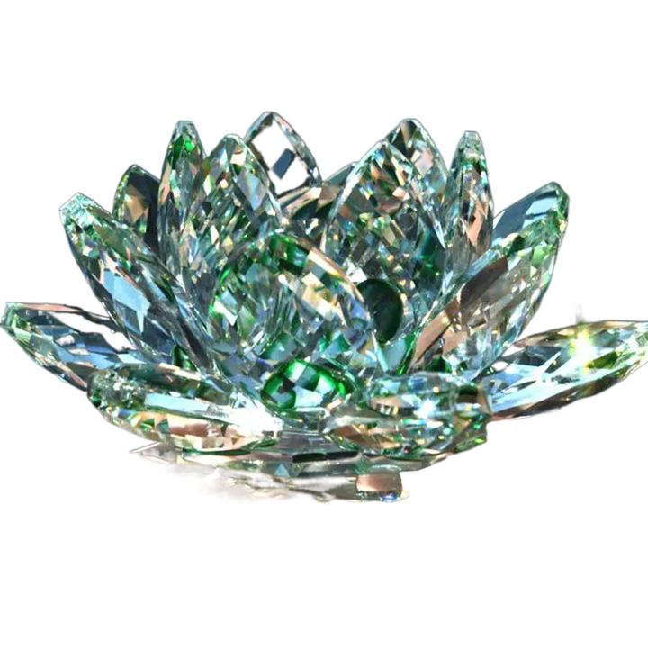 Lisslune | Crystal Lotus Flower Figurine Home Wedding Decoration Glass Art Collection Paperweight Office Table Ornaments Souvenir Gifts