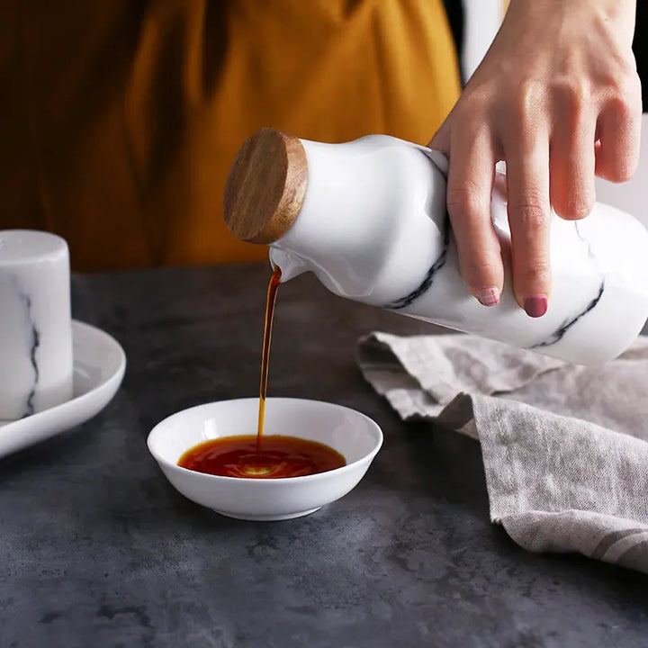 Lisslune | Marble Ceramic Oil and Vinegar Sauce Dispenser