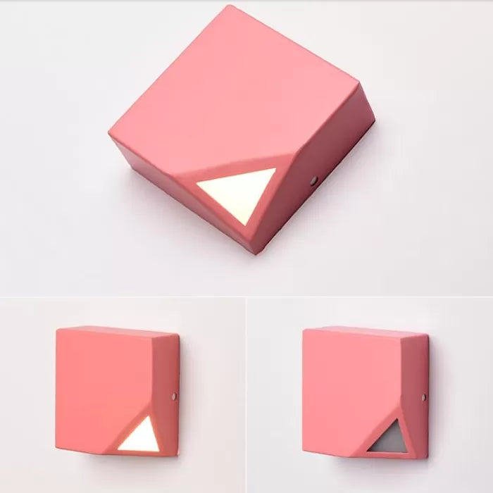 Skørter | Metallic square wall lamp Macaron stylish LED wall light for office bedroom
