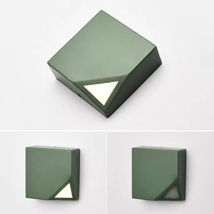 Skørter | Metallic square wall lamp Macaron stylish LED wall light for office bedroom