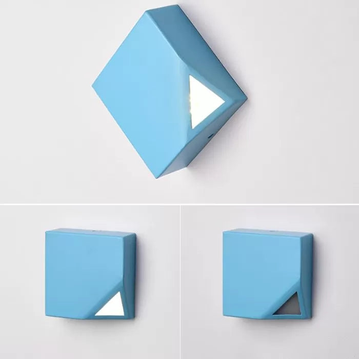 Skørter | Metallic square wall lamp Macaron stylish LED wall light for office bedroom