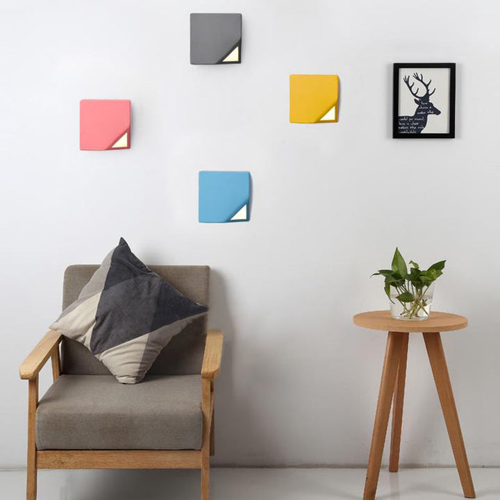 Skørter | Metallic square wall lamp Macaron stylish LED wall light for office bedroom