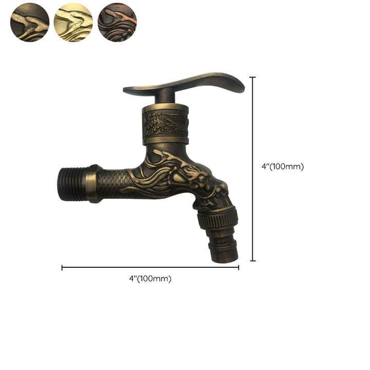 Lisslune | Vintage Classic Sink Faucet Zinc Single Handle Dragon Embossing Wall Mounted Faucet