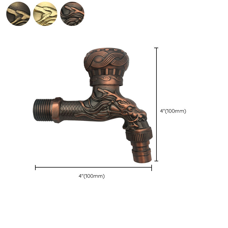 Lisslune | Vintage Classic Sink Faucet Zinc Single Handle Dragon Embossing Wall Mounted Faucet