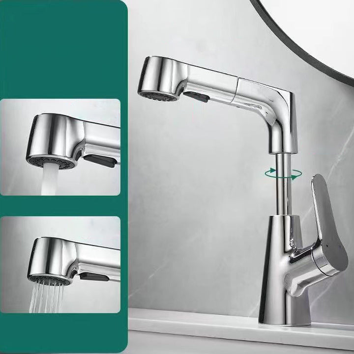 Lisslune | Modern widely spread bathroom faucet copper sink faucet