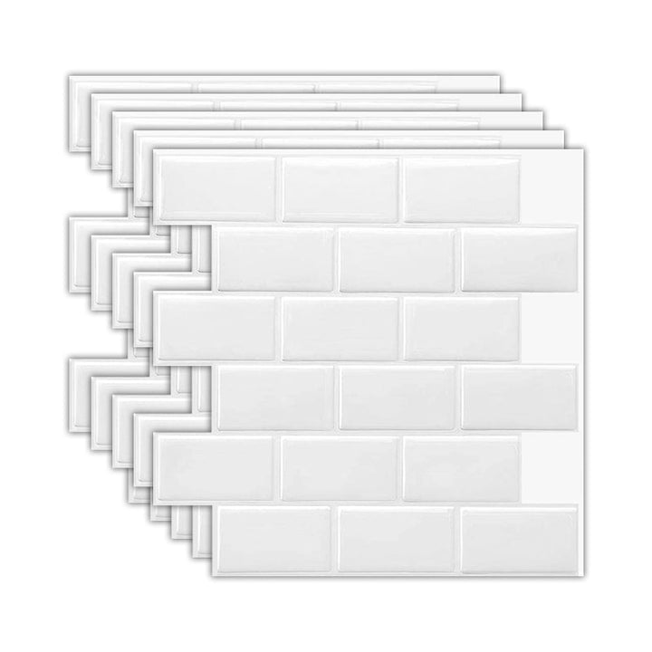 Lisslune | Solid Peel & Stick Subway Tile Scratch Resistant PVC Rectangle Peel and Stick Wall Tile