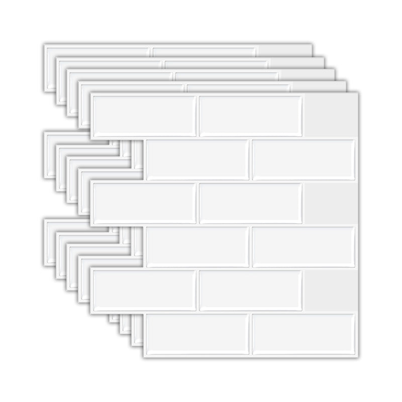 Lisslune | Solid Peel & Stick Subway Tile Scratch Resistant PVC Rectangle Peel and Stick Wall Tile
