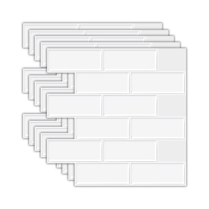 Lisslune | Solid Peel & Stick Subway Tile Scratch Resistant PVC Rectangle Peel and Stick Wall Tile