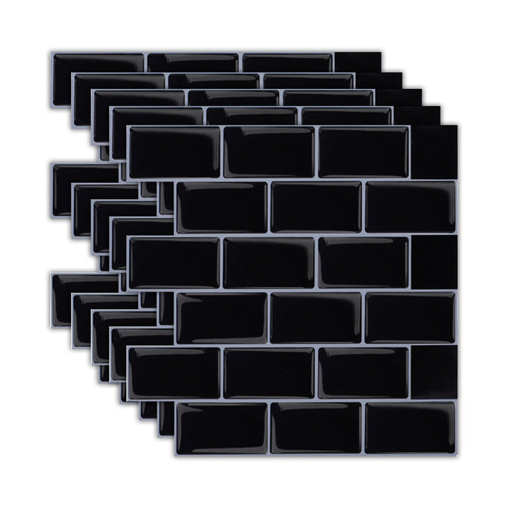 Lisslune | Solid Peel & Stick Subway Tile Scratch Resistant PVC Rectangle Peel and Stick Wall Tile