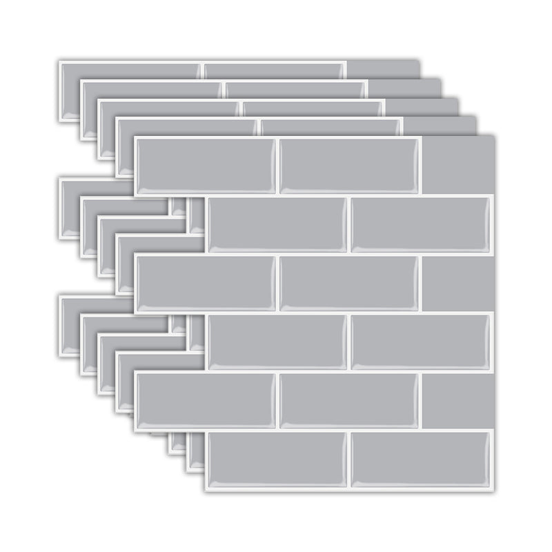 Lisslune | Solid Peel & Stick Subway Tile Scratch Resistant PVC Rectangle Peel and Stick Wall Tile