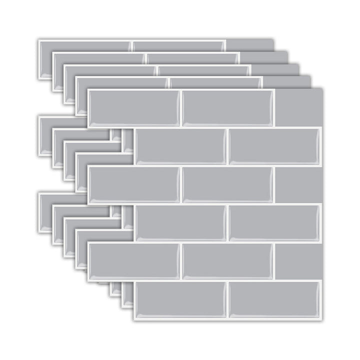 Lisslune | Solid Peel & Stick Subway Tile Scratch Resistant PVC Rectangle Peel and Stick Wall Tile