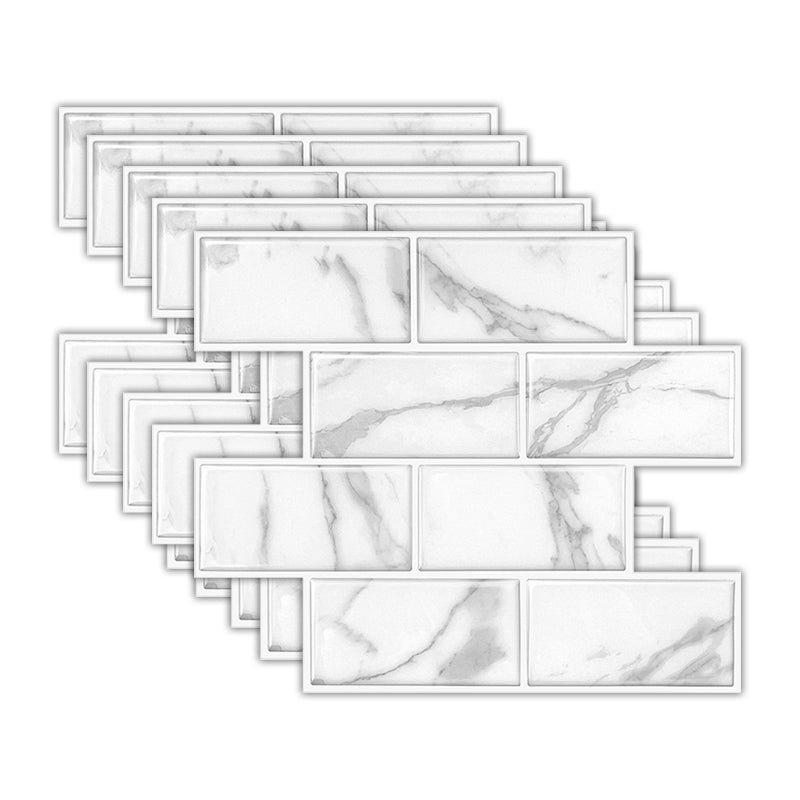 Lisslune | Solid Peel & Stick Subway Tile Scratch Resistant PVC Rectangle Peel and Stick Wall Tile