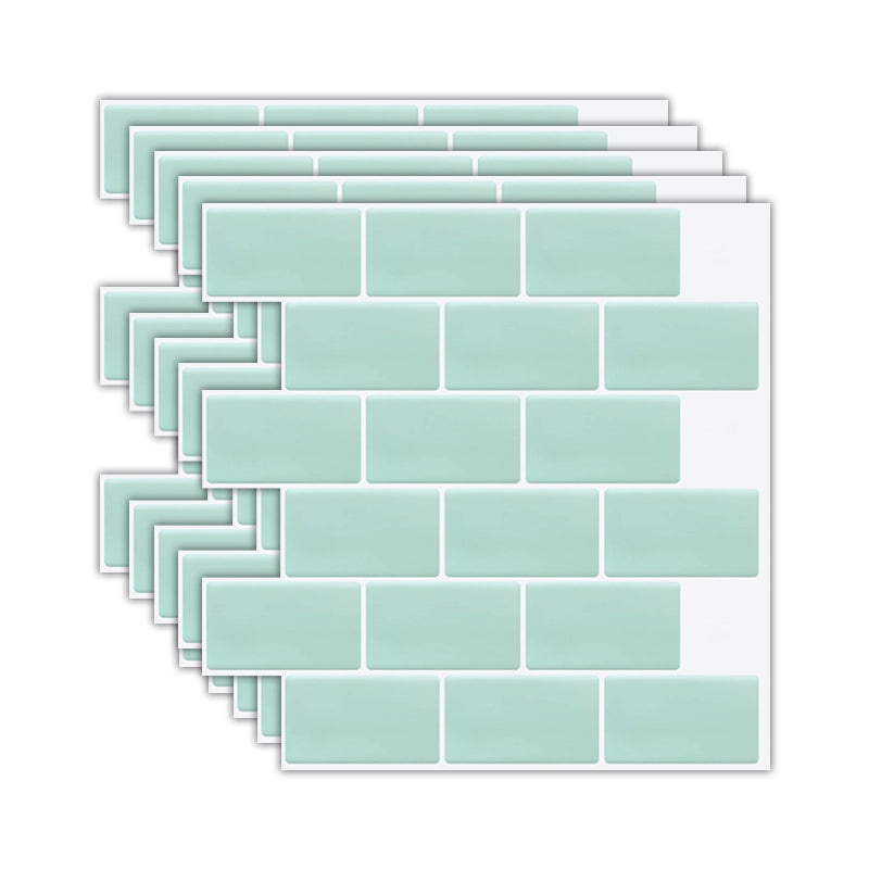 Lisslune | Solid Peel & Stick Subway Tile Scratch Resistant PVC Rectangle Peel and Stick Wall Tile