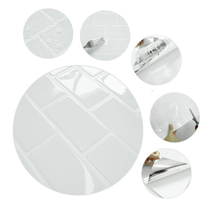 Lisslune | Solid Peel & Stick Subway Tile Scratch Resistant PVC Rectangle Peel and Stick Wall Tile