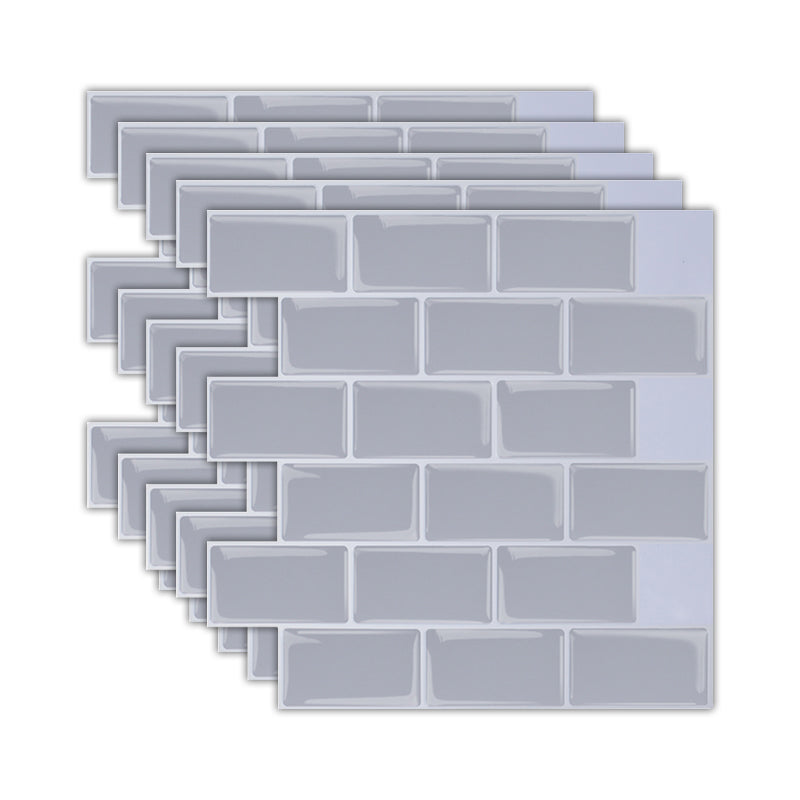 Lisslune | Solid Peel & Stick Subway Tile Scratch Resistant PVC Rectangle Peel and Stick Wall Tile