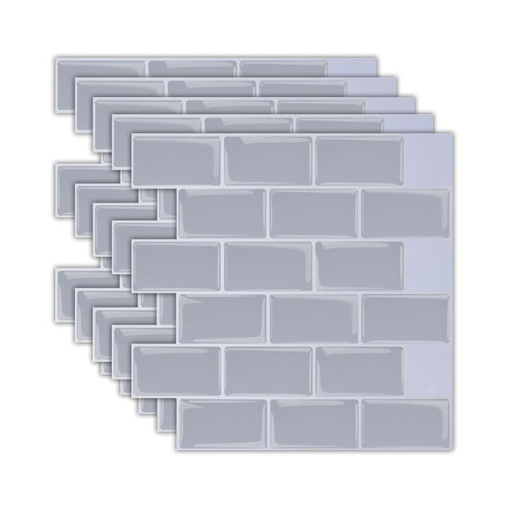 Lisslune | Solid Peel & Stick Subway Tile Scratch Resistant PVC Rectangle Peel and Stick Wall Tile