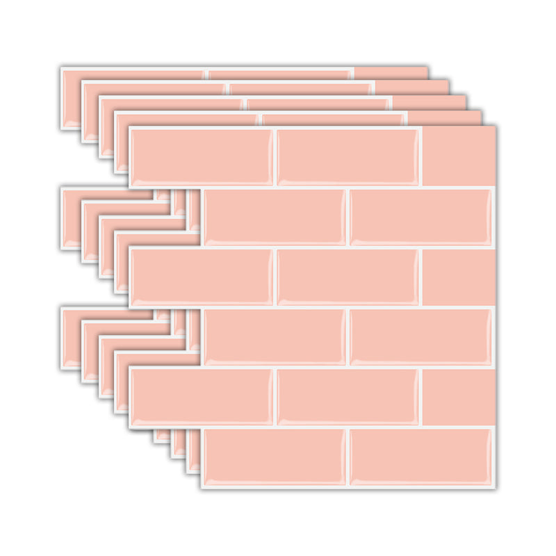 Lisslune | Solid Peel & Stick Subway Tile Scratch Resistant PVC Rectangle Peel and Stick Wall Tile