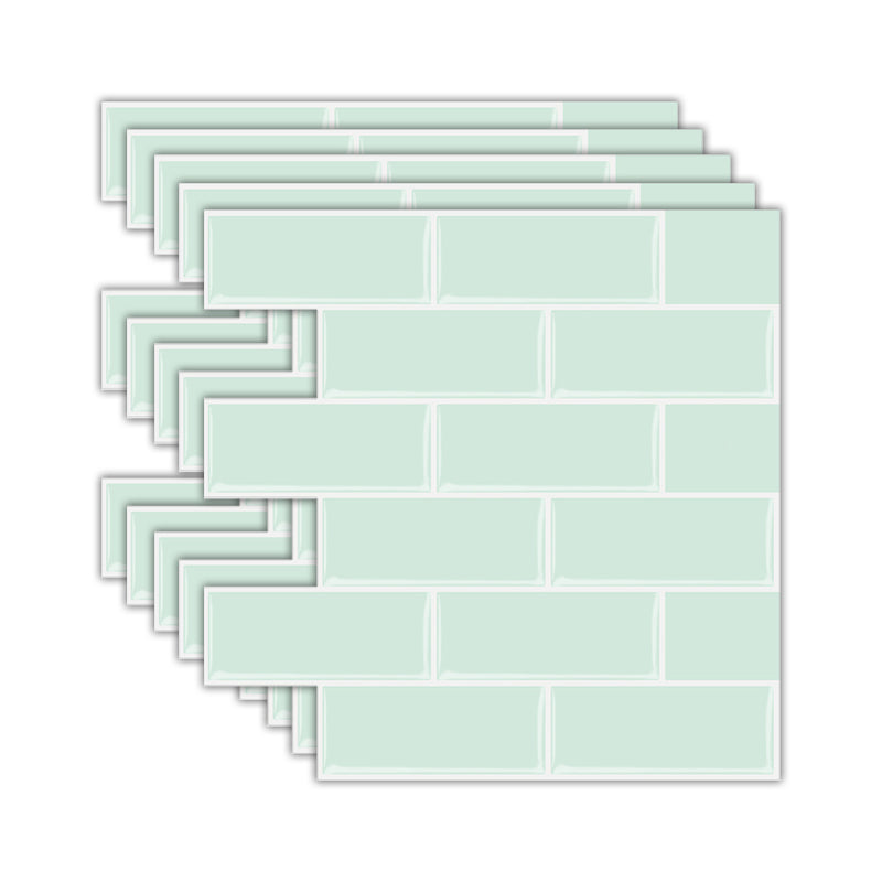Lisslune | Solid Peel & Stick Subway Tile Scratch Resistant PVC Rectangle Peel and Stick Wall Tile