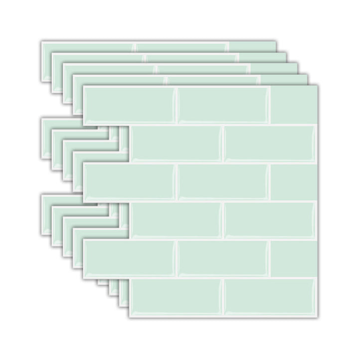 Lisslune | Solid Peel & Stick Subway Tile Scratch Resistant PVC Rectangle Peel and Stick Wall Tile