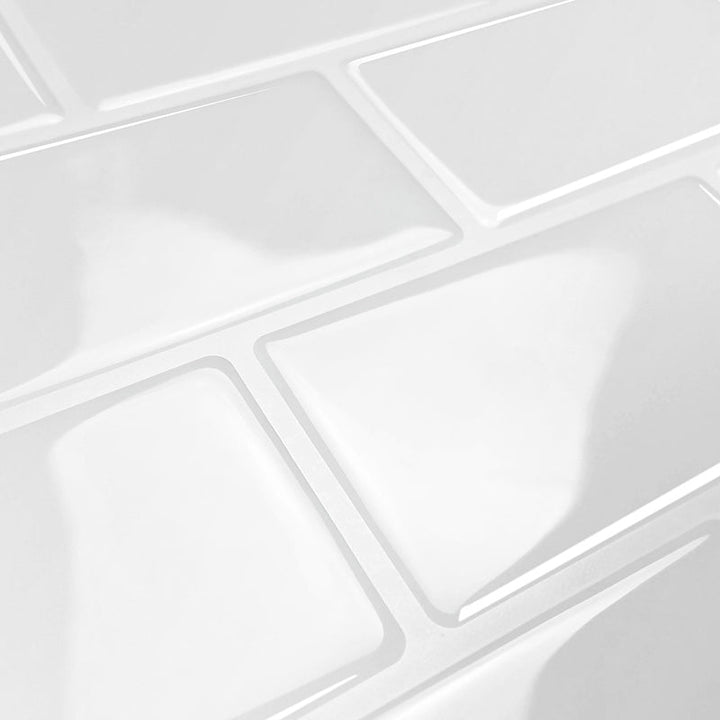 Lisslune | Solid Peel & Stick Subway Tile Scratch Resistant PVC Rectangle Peel and Stick Wall Tile