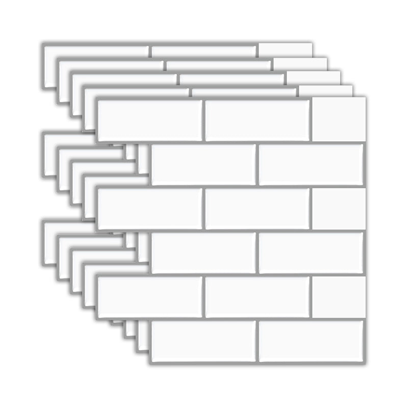 Lisslune | Solid Peel & Stick Subway Tile Scratch Resistant PVC Rectangle Peel and Stick Wall Tile