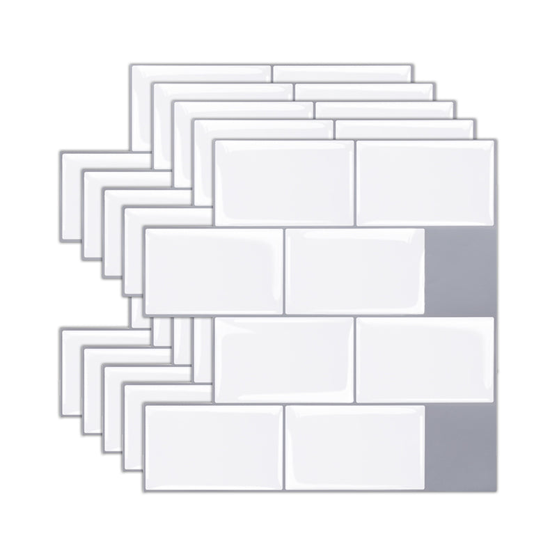 Lisslune | Solid Peel & Stick Subway Tile Scratch Resistant PVC Rectangle Peel and Stick Wall Tile