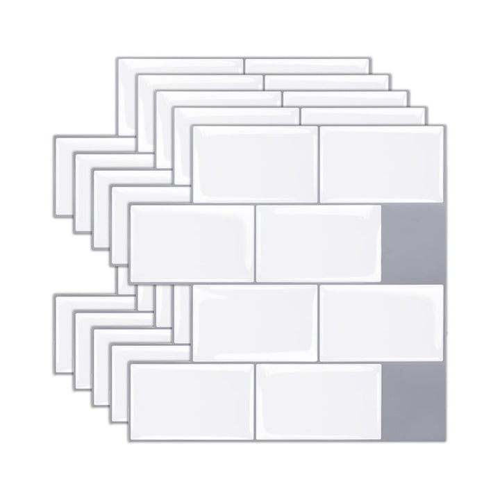 Lisslune | Solid Peel & Stick Subway Tile Scratch Resistant PVC Rectangle Peel and Stick Wall Tile