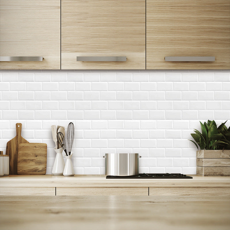 Lisslune | Solid Peel & Stick Subway Tile Scratch Resistant PVC Rectangle Peel and Stick Wall Tile