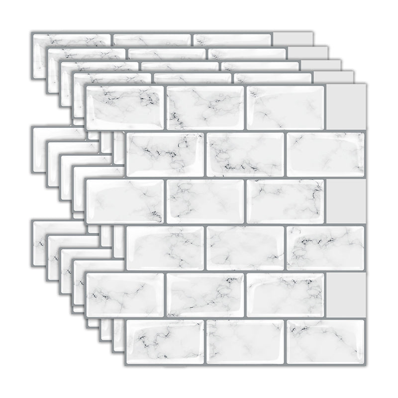 Lisslune | Solid Peel & Stick Subway Tile Scratch Resistant PVC Rectangle Peel and Stick Wall Tile