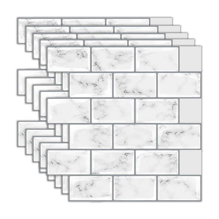 Lisslune | Solid Peel & Stick Subway Tile Scratch Resistant PVC Rectangle Peel and Stick Wall Tile