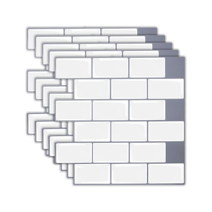 Lisslune | Solid Peel & Stick Subway Tile Scratch Resistant PVC Rectangle Peel and Stick Wall Tile