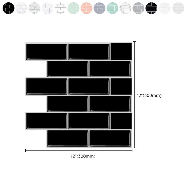 Lisslune | Solid Peel & Stick Subway Tile Scratch Resistant PVC Rectangle Peel and Stick Wall Tile