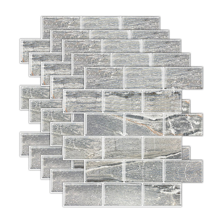 Lisslune | Peel and Stick Tiles Subway Rectangle Waterproof PVC Tile-Peel & Stick for the Kitchen 10-Pack