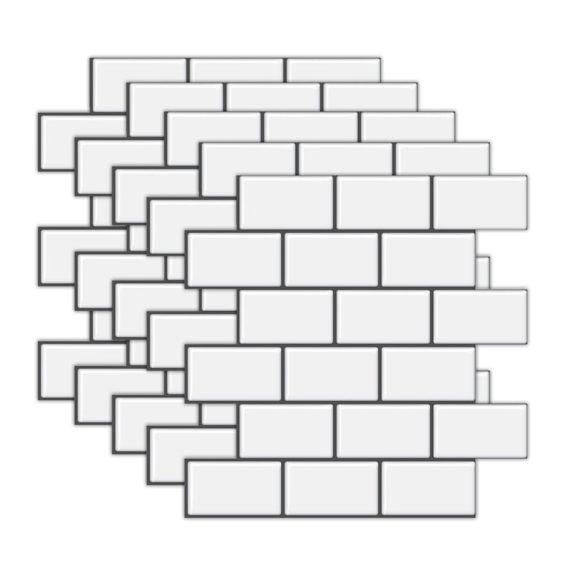 Lisslune | Peel and Stick Tiles Subway Rectangle Waterproof PVC Tile-Peel & Stick for the Kitchen 10-Pack
