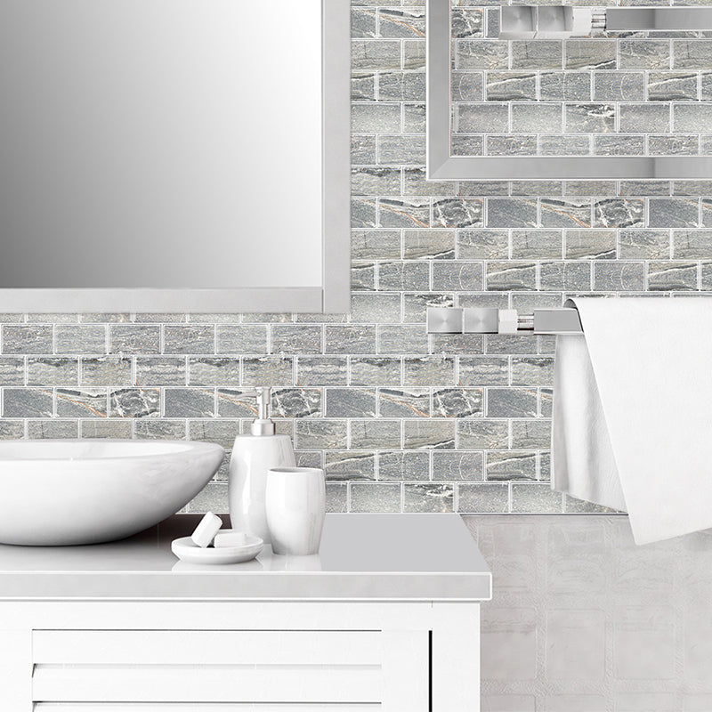 Lisslune | Peel and Stick Tiles Subway Rectangle Waterproof PVC Tile-Peel & Stick for the Kitchen 10-Pack