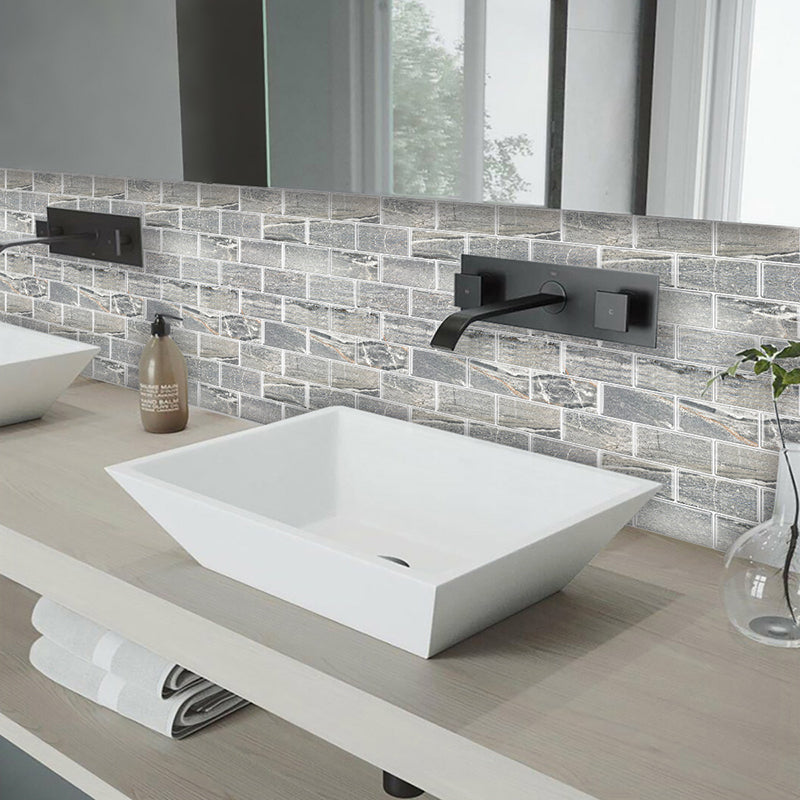 Lisslune | Peel and Stick Tiles Subway Rectangle Waterproof PVC Tile-Peel & Stick for the Kitchen 10-Pack
