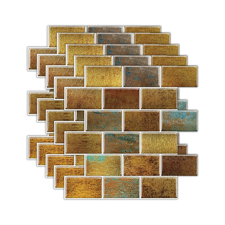 Lisslune | Peel and Stick Tiles Subway Rectangle Waterproof PVC Tile-Peel & Stick for the Kitchen 10-Pack
