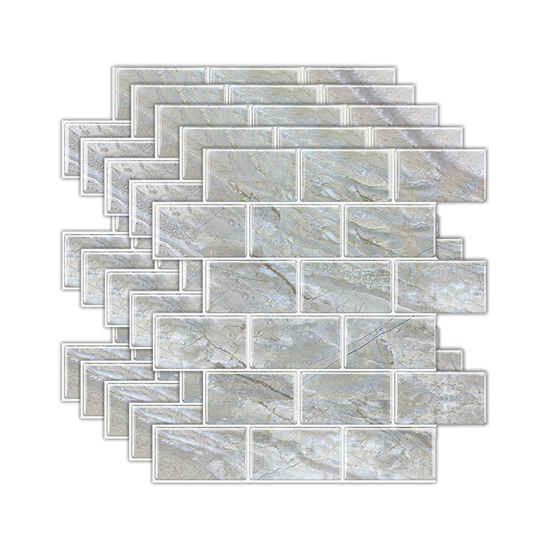 Lisslune | Peel and Stick Tiles Subway Rectangle Waterproof PVC Tile-Peel & Stick for the Kitchen 10-Pack