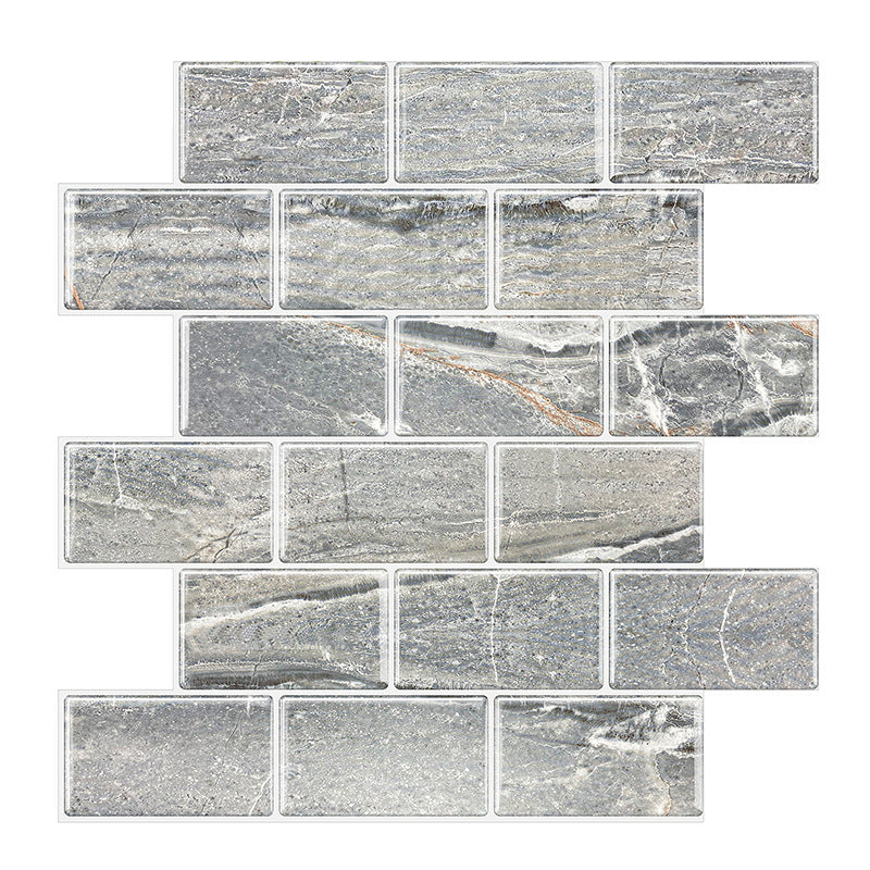 Lisslune | Peel and Stick Tiles Subway Rectangle Waterproof PVC Tile-Peel & Stick for the Kitchen 10-Pack
