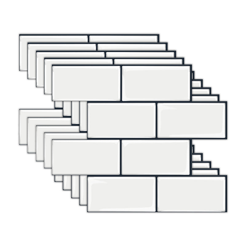 Lisslune | Peel and Stick Tiles Subway Rectangle Waterproof PVC Tile-Peel & Stick for the Kitchen 10-Pack