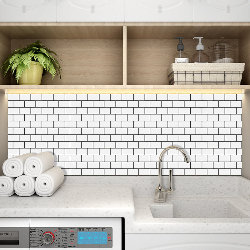 Lisslune | Peel and Stick Tiles Subway Rectangle Waterproof PVC Tile-Peel & Stick for the Kitchen 10-Pack