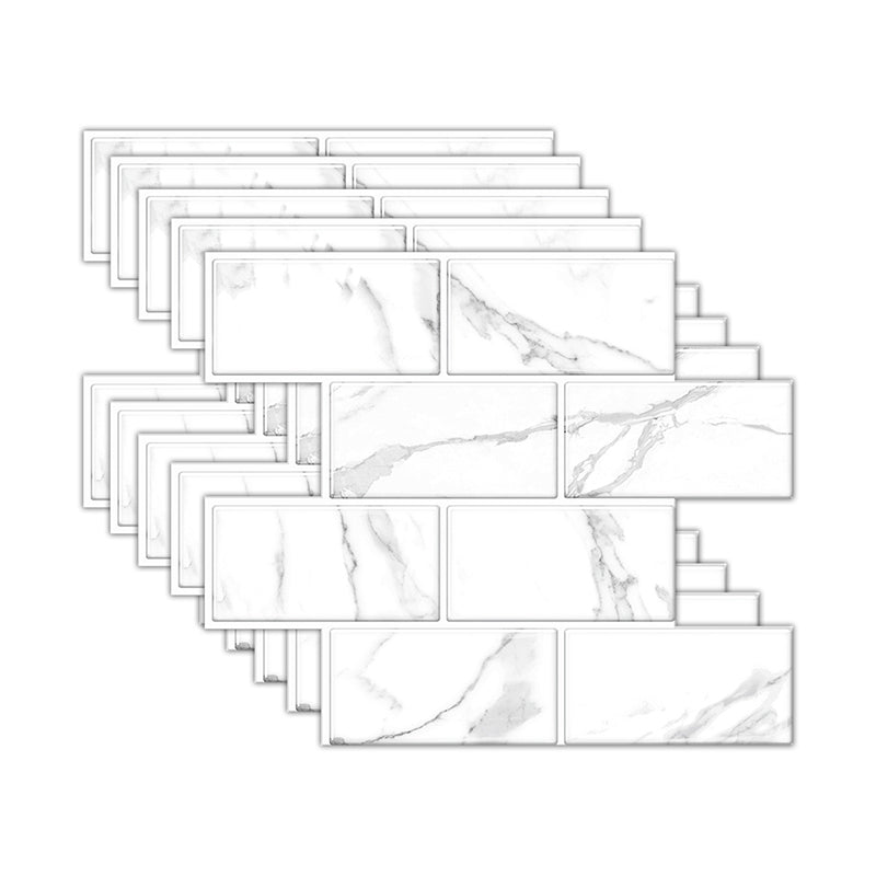 Lisslune | Peel and Stick Tiles Subway Rectangle Waterproof PVC Tile-Peel & Stick for the Kitchen 10-Pack