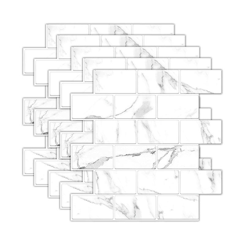 Lisslune | Peel and Stick Tiles Subway Rectangle Waterproof PVC Tile-Peel & Stick for the Kitchen 10-Pack