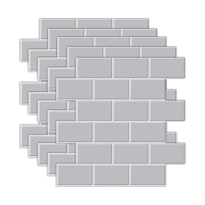 Lisslune | Peel and Stick Tiles Subway Rectangle Waterproof PVC Tile-Peel & Stick for the Kitchen 10-Pack