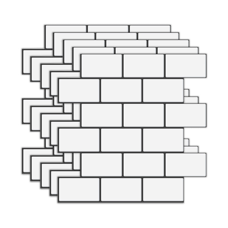 Lisslune | Peel and Stick Tiles Subway Rectangle Waterproof PVC Tile-Peel & Stick for the Kitchen 10-Pack