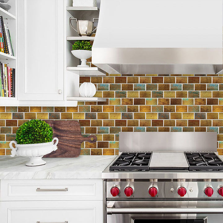 Lisslune | Peel and Stick Tiles Subway Rectangle Waterproof PVC Tile-Peel & Stick for the Kitchen 10-Pack