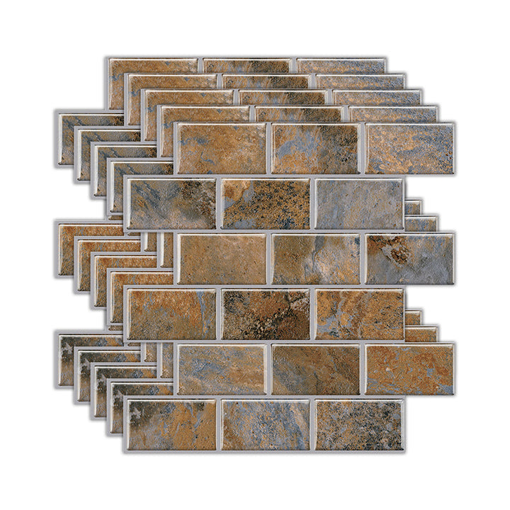 Lisslune | Peel and Stick Tiles Subway Rectangle Waterproof PVC Tile-Peel & Stick for the Kitchen 10-Pack