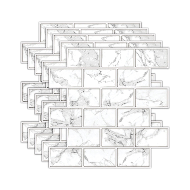 Lisslune | Peel and Stick Tiles Subway Rectangle Waterproof PVC Tile-Peel & Stick for the Kitchen 10-Pack