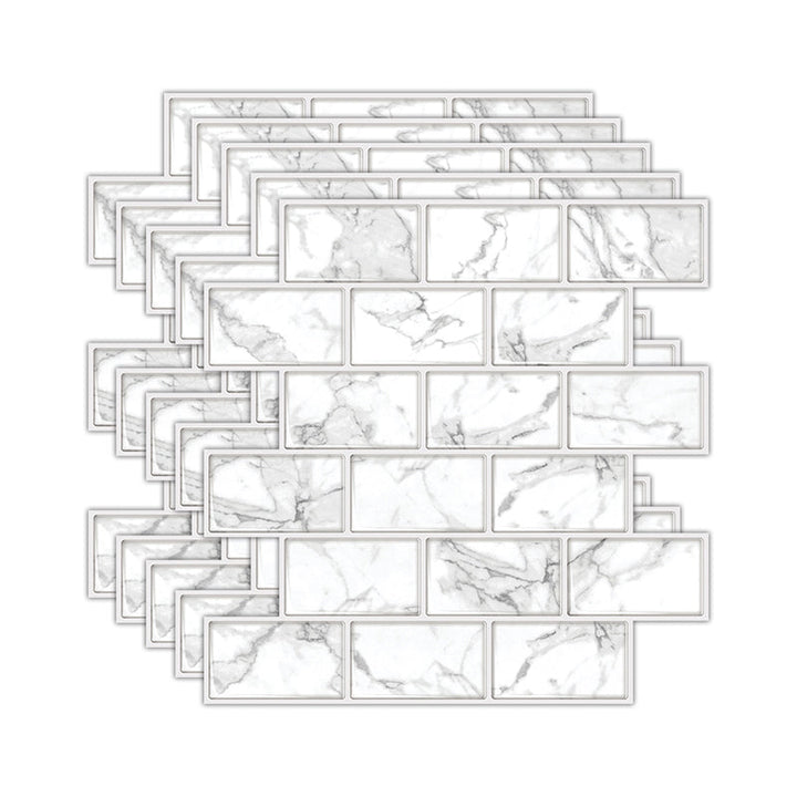 Lisslune | Peel and Stick Tiles Subway Rectangle Waterproof PVC Tile-Peel & Stick for the Kitchen 10-Pack